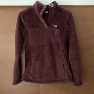 Patagonia Women’s Plum Polartec Fleece 1/4 Snap Pull Over Jacket Size M